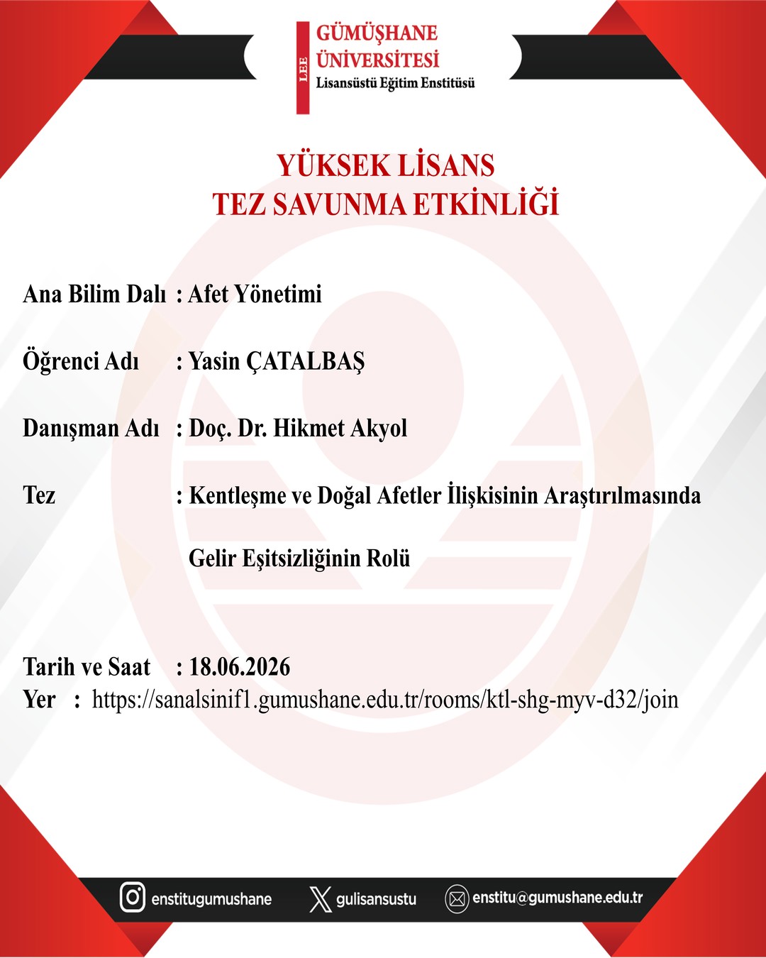 Tez Savunması Yasin ÇATALBAŞ