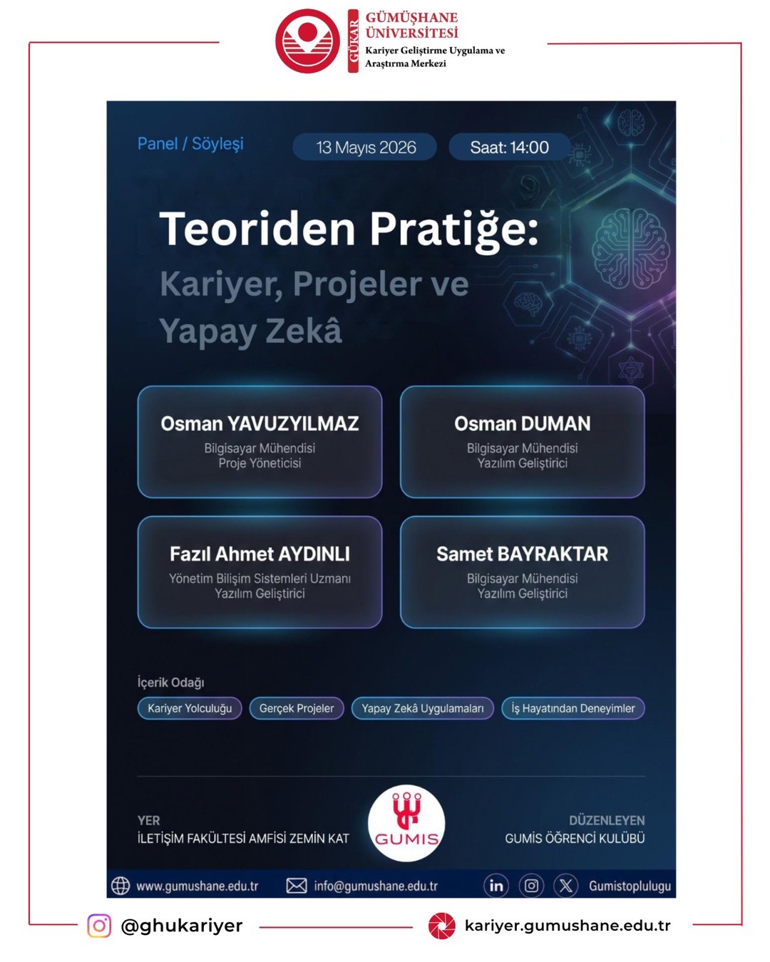 GUMIS Öğrenci Kulübü'nden Teknoloji ve Kariyer Odaklı Panel