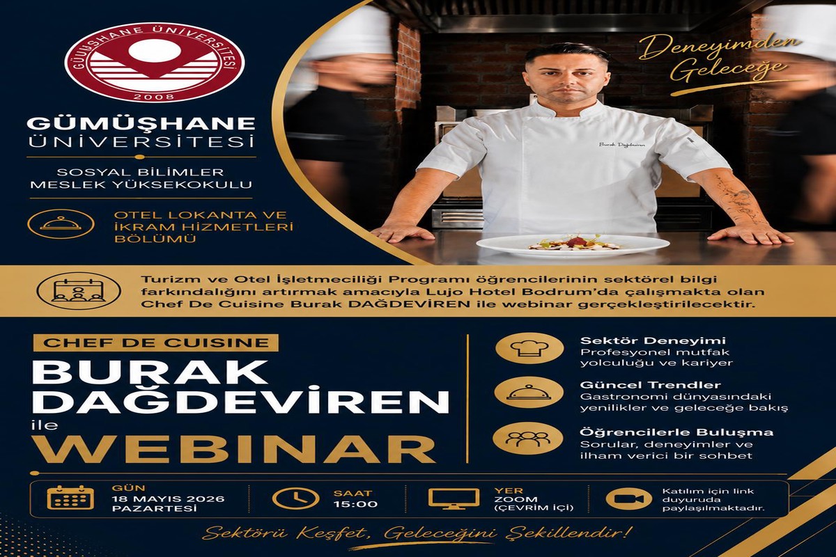 Sosyal Bilimler Meslek Yüksekokulu’nda Kariyer Odaklı Webinar: Chef De Cuisine Burak Dağdeviren Öğrencilerle Buluştu.