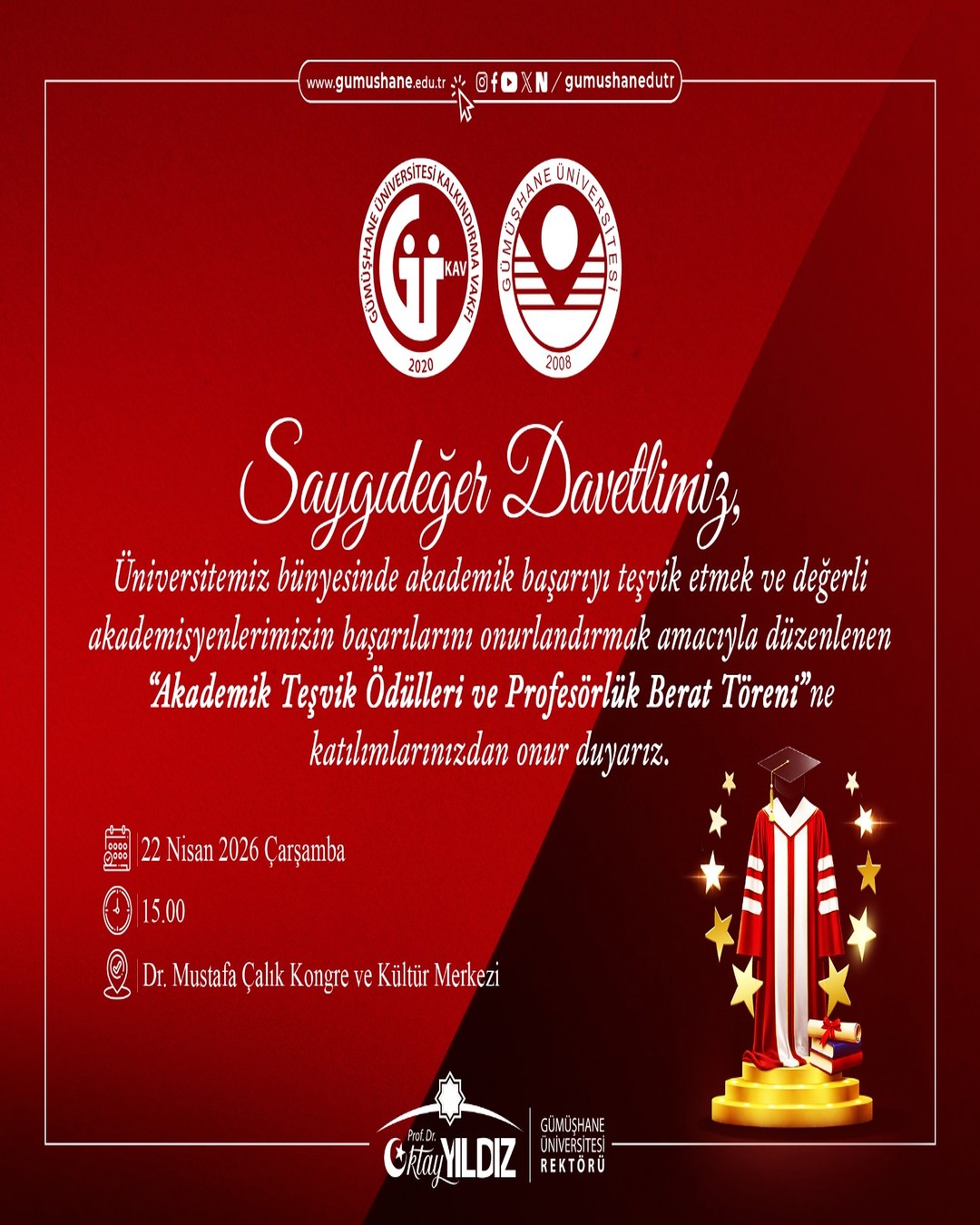 Akademik Teşvik Ödülleri ve Profesörlük Berat Töreni