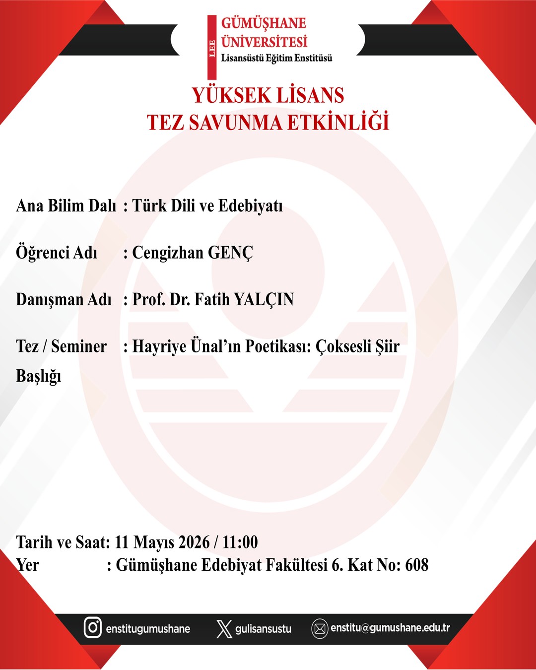 Yüksek Lisans Tez Savunması