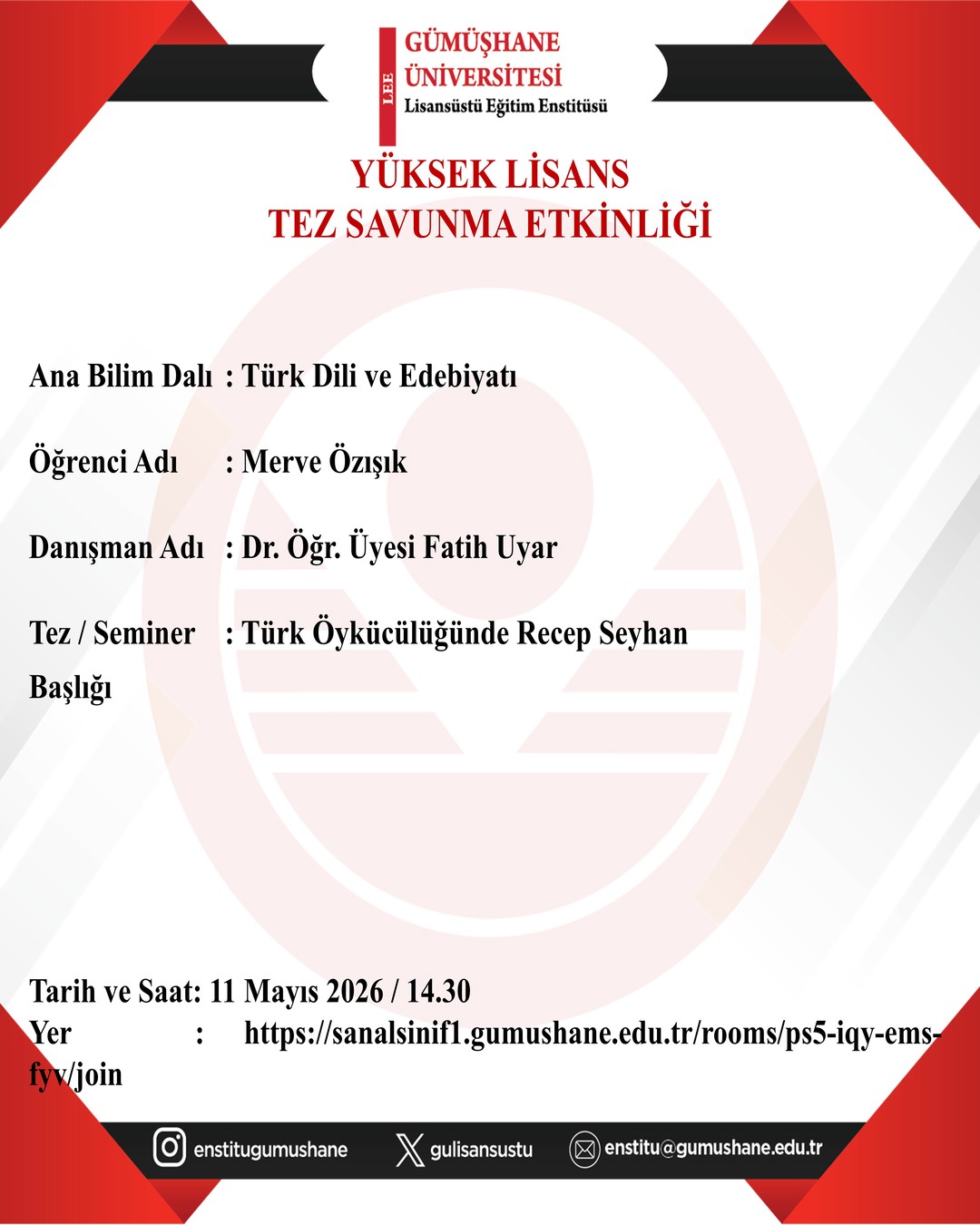 Yüksek Lisans Tez Savunması