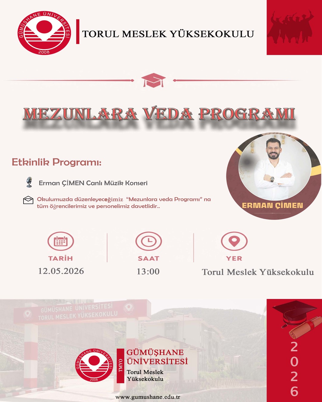 Torul Meslek Yüksek Okulu "Mezunlara Veda Programı" Etkinliği