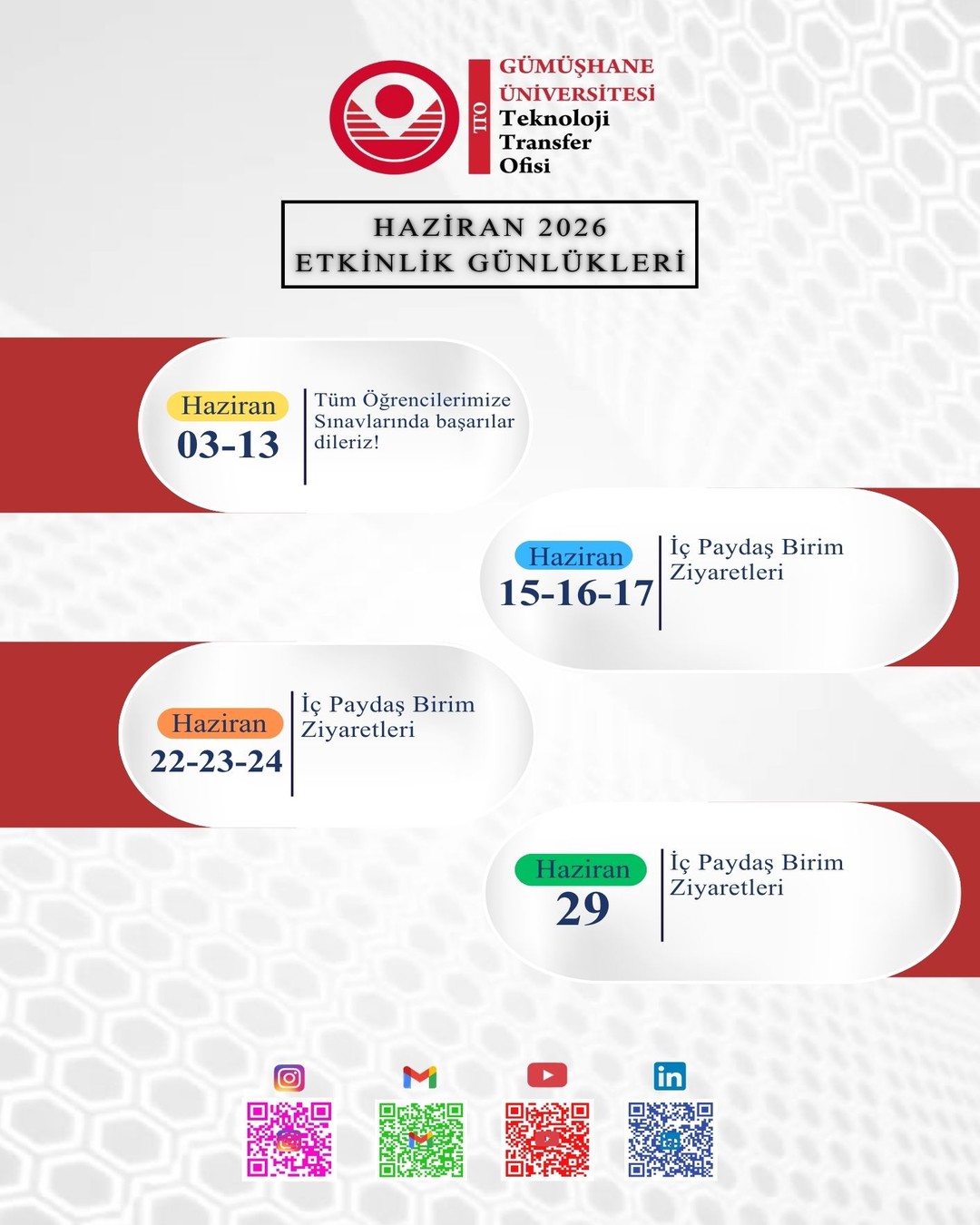 Haziran Ayı Etkinlik Takvimi