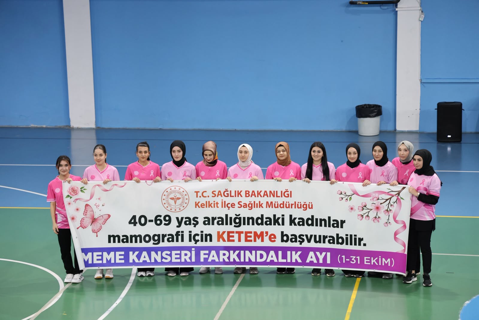 Kelkitte Meme Kanseri Farkındalığı İçin Voleybol Etkinliği Düzenlendi.