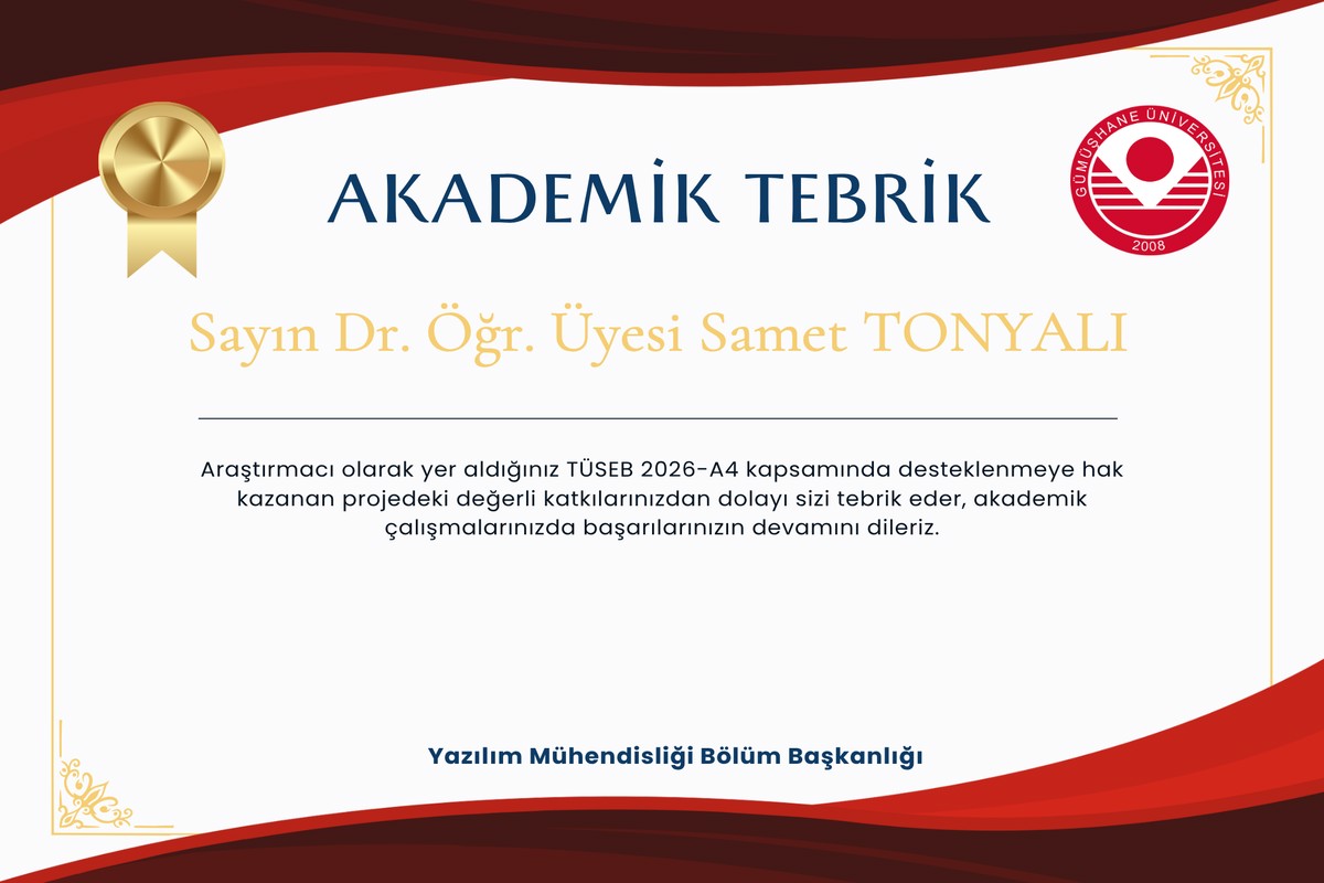 Dr. Öğr. Üyesi Samet Tonyalı'nın Araştırmacı Olarak Yer Aldığı TÜSEB Projesi Desteklenmeye Hak Kazandı!